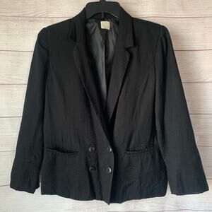 Lauren Conrad Black Blazer Jacket Long Sleeve Button Closure Pockets Size 6